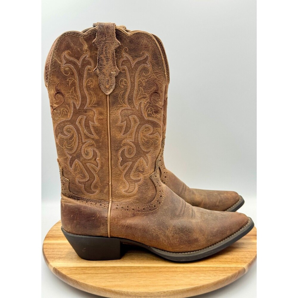 JUSTIN Women’s Stampede Western Boots McKayla Tan Cowhide Size 7.5B  Style L2561